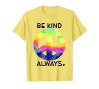 Be Kind Always Shirt,Tie Dye Peace Sign Rainbow Kindness Camiseta, Hombre, Limón, XL