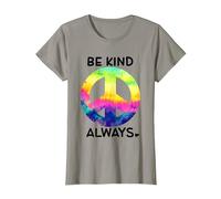 Be Kind Always Shirt,Tie Dye Peace Sign Rainbow Kindness Camiseta, Mujer, Pizarra, M