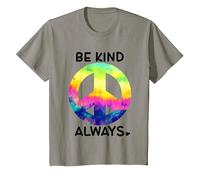 Be Kind Always Shirt,Tie Dye Peace Sign Rainbow Kindness Camiseta, Niños, Pizarra, 6 años