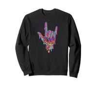Be Kind ASL Lenguaje de señas | Retro Groovy - Melting Art Sudadera