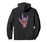 Be Kind ASL Lenguaje de señas | Retro Groovy - Melting Art Sudadera con Capucha