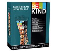 Be-Kind Barrita Proteínas Almendras, Caramelo y Sal Marina Pack 12x40g | Barrita proteica con almendras y caramelo salado,el snack nutritivo favorito para el gimnasio, la oficina y picar entre horas