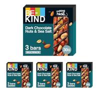 Be-Kind Barrita Proteínas Frutos Secos Chocolate Negro y Sal Marina 12x40g (Paquete de 4)