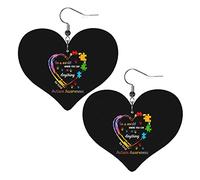 Be Kind Día de la conciencia del autismo en un mundo donde puedes ser cualquier cosa Pendientes de cuero para mujer Pendientes colgantes Colgante de corazón con gancho Regalos para niña adulta