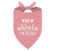 Be Kind I'm Blind - Bandana para perro rosa, accesorios para perros ciegos, bufanda triangular para perros pequeños, medianos y grandes, bufanda para mascotas (E22)