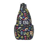 Be Kind Lgbt1 Be Kind LGBT Sling Mochila Pecho Bolso Bandolera Gimnasio Ciclismo Viajes Senderismo Daypack para Hombres Mujeres