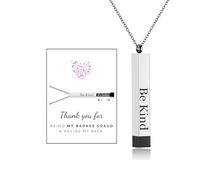 Be Kind of a Badass - Collar para mujer, oro rosa, plata y negro, colgante con mensaje oculto, collar con mensaje oculto We Always Have Each Others Back, BFF, amistad, divertido, joyería festiva