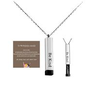 Be Kind...Of A Bich - Collar con mensaje oculto, Be Kind... Of A Bich - Collar con grabado 3D de barra vertical de acero inoxidable para mujer, collar con colgante de mantra de aliento para mujeres