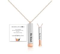 Be Kind...Of A Bich - Collar con mensaje oculto, Be Kind...Of A Bich - Collar de barra vertical con grabado 3D, collar de acero inoxidable, colgante de mantra para mujeres, hermandad, hermanas, Acero