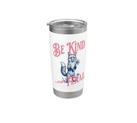 Be Kind Of Feral Fox Nature Wildflower Vintage Vibe Mujer Vaso térmico de acero inoxidable de doble pared