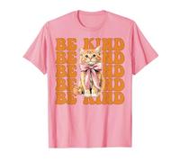 Be Kind Orange Cat Tabby Cat Girl Cat Mom Coquette Lazo Camiseta