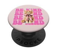 Be Kind Orange Cat Tabby Cat Girl Cat Mom Coquette Lazo PopSockets PopGrip Adhesivo