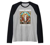 Be Kind Rainbow | Elige la bondad Jesús Texto de la Biblia Camiseta Manga Raglan