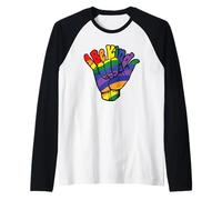 Be Kind Rainbow Hand LGBT - Orgullo Gay Ally LGBTQ Pride Month Camiseta Manga Raglan