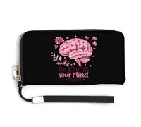 Be Kind to Your Mind Mental Health Matters Awareness - Cartera de piel con correa de muñeca para hombres y mujeres, Estilo:, 20.0*10.5cm