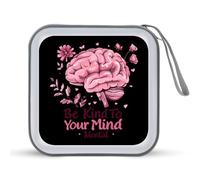 Be Kind to Your Mind Mental Health Matters Awareness - Estuche portátil para CD con capacidad para 40 DVD, organizador de almacenamiento para viajes en coche, Estilo:, Talla única