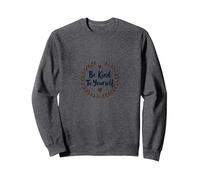 Be Kind To Yourself - Cita inspiradora de autocuidado Sudadera, Unisex para Adultos, Jaspeado Oscuro, XL