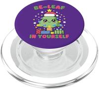 Be-Leaf In Yourself Árbol de Navidad Kawaii Lindo Divertido PopSockets PopGrip para MagSafe