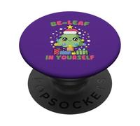Be-Leaf in Yourself Lindo Árbol de Navidad Juego de Palabras PopSockets PopGrip Adhesivo