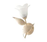 Be-Light Aplique de Hierro Ivory Gold una luz Vidrio Blanco alabastro 21x h33 cm