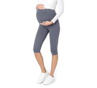 Be Mammy Leggins Premamá 3/4 para mujer embarazada Mallas capri maternidad Leggings pirata lactancia Ropa deportiva Embarazo BE20-229 (Gris, L)