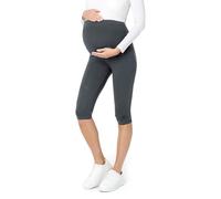 Be Mammy Leggins Premamá 3/4 para Mujer Embarazada Mallas Capri Maternidad Leggings Pirata Lactancia Ropa Deportiva Embarazo BE20-229 (Grafito, M)