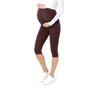 Be Mammy Leggins Premamá 3/4 para mujer embarazada Mallas capri maternidad Leggings pirata lactancia Ropa deportiva Embarazo BE20-229 (Marrón, 3XL)