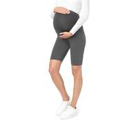 Be Mammy Leggins Premamá Cortos para Mujer Mallas Cortas de Embarazo Shorts de Mujer Embarazada Ropa Premama Deportiva Pantalones Maternidad BE20-228 (Gris, XL)