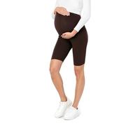 Be Mammy Leggins Premamá Cortos para Mujer Mallas Cortas de Embarazo Shorts de Mujer Embarazada Ropa Premama Deportiva Pantalones Maternidad BE20-228 (Marrón, L)