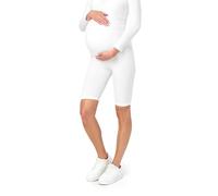Be Mammy Leggins Premamá cortos para mujer Mallas cortas de Embarazo Shorts de mujer embarazada Ropa premama deportiva Pantalones maternidad BE20-228 (Blanco, M)