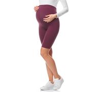 Be Mammy Leggins Premamá Cortos para Mujer Mallas Cortas de Embarazo Shorts de Mujer Embarazada Ropa Premama Deportiva Pantalones Maternidad BE20-228 (Granate, XL)