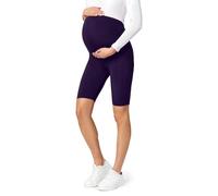 Be Mammy Leggins Premamá Cortos para Mujer Shorts para Embarazadas Leggings Cortos de Embarazo Lactancia Mallas Premamá de Viscosa Pantalones de Maternidad 04 (Ciruela, XL)