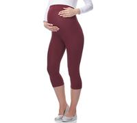 Be Mammy Premamá Leggins 3/4 Mallas Pirata de Embarazo Lactancia Maternity Leggings Capri 03 (Burdeos, L)
