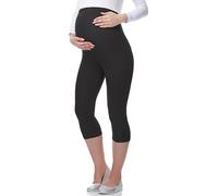 Be Mammy Premamá Leggins 3/4 Mallas Pirata de Embarazo Lactancia Maternity Leggings Capri 03 (Grafito, XL)