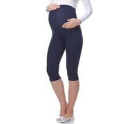 Be Mammy Premamá Leggins 3/4 Mallas Pirata de Embarazo Lactancia Maternity Leggings Capri 03 (Marino, 3XL)