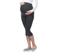 Be Mammy Premamá Leggins 3/4 Mallas Pirata de Embarazo Lactancia Maternity Leggings Capri 03 (Melange Oscuro, L)