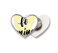 Be Mine - Broche de metal con diseño de corazón y cita de amor, color amarillo