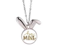 Be mine - Collar con colgante de conejo escrito a mano, diseño de conejo