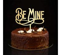 Be Mine - Decoración para tarta dorada con texto en inglés "Mr & Mrs", personalizable, silueta rústica para novia y novio, decoración de boda, aniversario, boda, regalos de boda para pareja, 6
