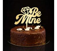 Be Mine - Decoración para tartas de boda Mr & Mrs, silueta dorada, personalizable, decoración retro para tartas de novia y novio para despedida de soltera, regalos de boda para pareja, 6 pulgadas