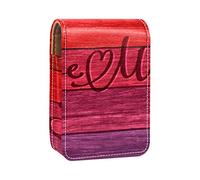 Be Mine in Wood - Estuche portátil para lápiz labial, mini caja de almacenamiento de lápiz labial, estuche organizador de lápiz labial con espejo para mujer, Varios colores, 9.5x2x7 cm/3.7x0.8x2.7 in