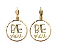 Be mine - Pendientes colgantes de clip de oro con cita escrita a mano, sin perforación