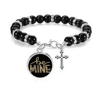 Be Mine - Pulsera de cuentas con frase escrita a mano, joyería bohemia para hombres y mujeres