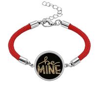 Be Mine - Pulsera de cuerda roja hecha a mano con cita de la suerte