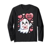 Be My Boo Cute Ghost San Valentín Diseño Manga Larga
