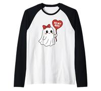 Be My Boo Ghost con Globo de corazón para San Valentín Halloween Camiseta Manga Raglan