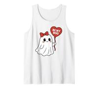 Be My Boo Ghost con Globo de corazón para San Valentín Halloween Camiseta sin Mangas