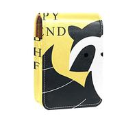 Be My Happy Friend Raccoon-01 - Estuche portátil para lápiz labial, mini caja de almacenamiento de lápiz labial, estuche organizador de lápiz labial con espejo para mujer, Varios colores, 9.5x2x7 cm/3.7x0.8x2.7 in