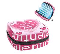 Be My Valentine Angle Red Love Period Bolsa portátil, bolsa de almacenamiento de tampones para servilletas sanitarias, Varios colores, 4.7x6.6x6.6 in/12x17x17 cm
