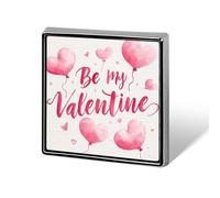 Be My Valentine in Pink Watercolor - Broches y alfileres unisex cuadrados ligeros para solapa, joyería para ropa, chal y sombrero
